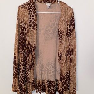 EUC Chico’s animal print cardigan